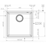 Elleci QUADRA102U 花崗岩廚房台下石盆 (黑色)